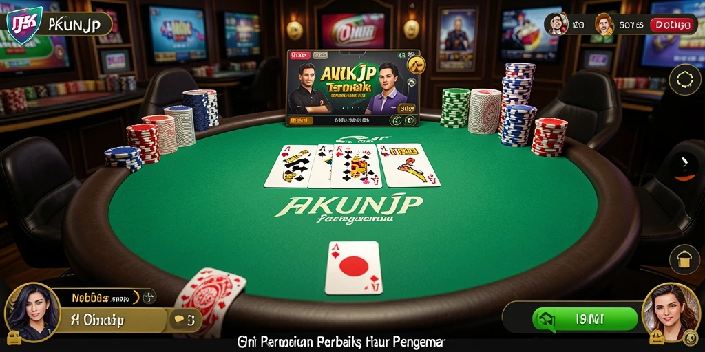 Tampilan gameplay menarik dengan berbagai pilihan meja poker.
