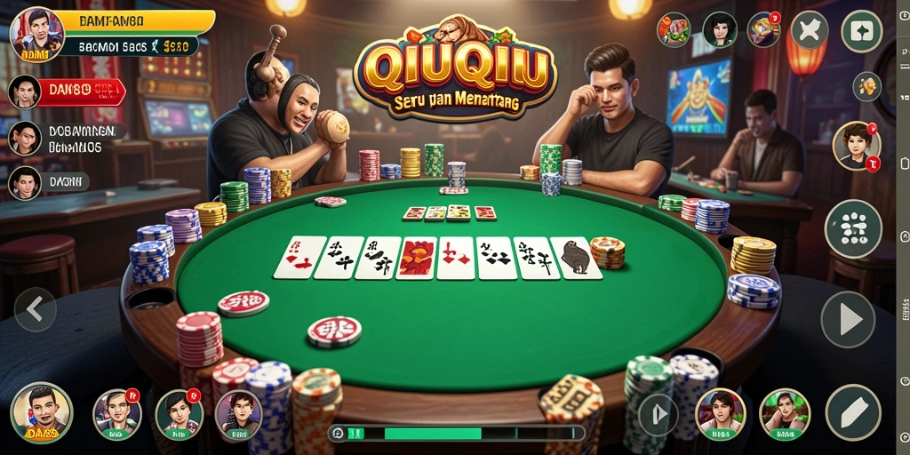 Tampilan gameplay QiuQiu yang dinamis dan seru.
