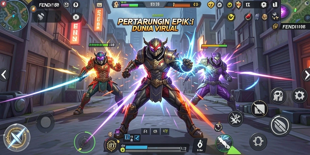 Screenshot menunjukkan intensitas pertarungan dalam FENDI188.