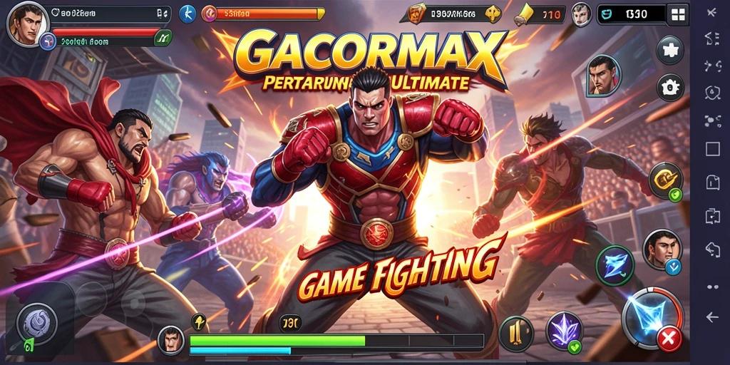 Screenshot menunjukkan pertarungan mendebarkan di GACORMAX.
