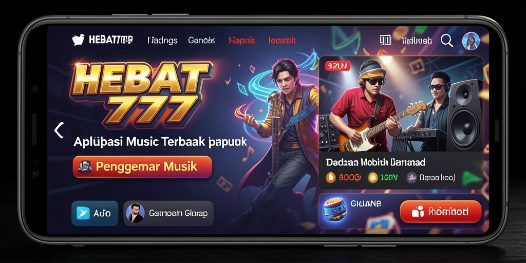 Screenshot dari gameplay HEBAT777 menampilkan antarmuka permainan musik yang menarik.