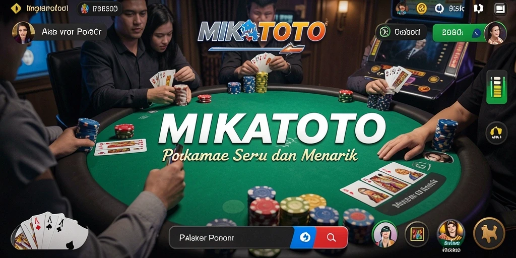Screenshot gameplay MIKATOTO menunjukkan suasana poker yang seru dan kompetitif.