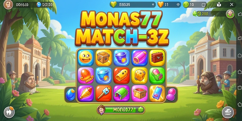 Tangkapan layar gameplay Match-3 yang menantang dan seru.