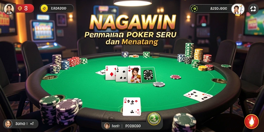 Screenshot utama NAGAWIN menampilkan suasana permainan Poker yang seru dan kompetitif.