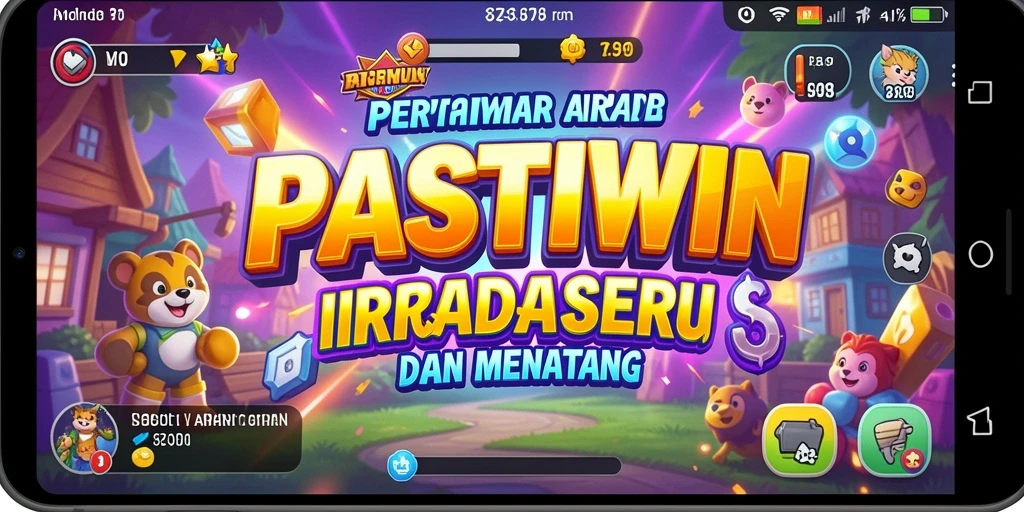 Screenshot utama PASTIWIN menampilkan gameplay yang seru dan penuh tantangan.