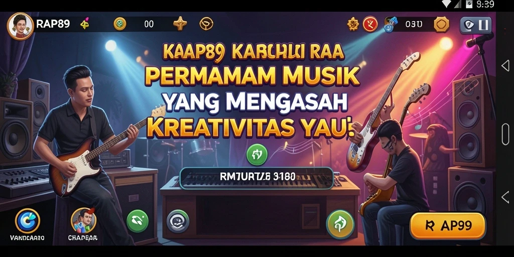 Tampilan gameplay RAP89 dengan berbagai tantangan musik yang menarik.