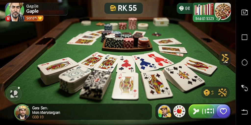 Gameplay seru Gaple dengan fitur interaktif dan sosial.