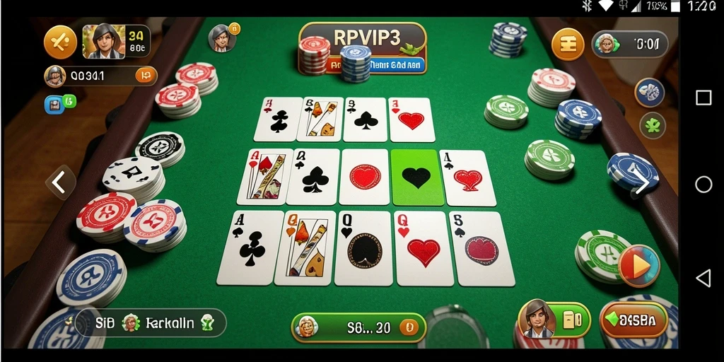 Screenshot gameplay RPVIP3 yang menampilkan keseruan permainan Gaple.