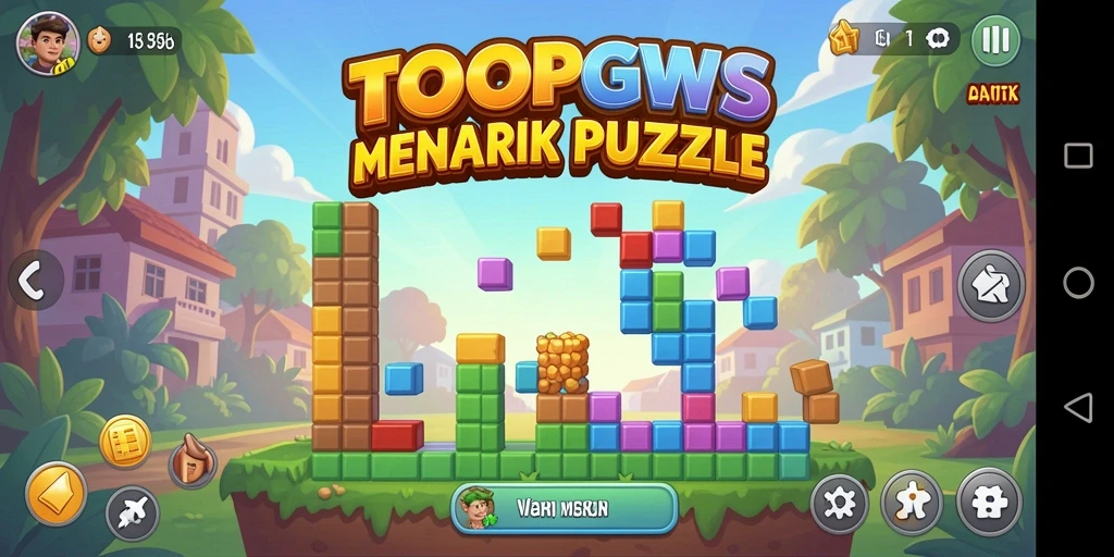 Tampilan permainan TOOPGWS dengan tantangan puzzle yang mendebarkan.