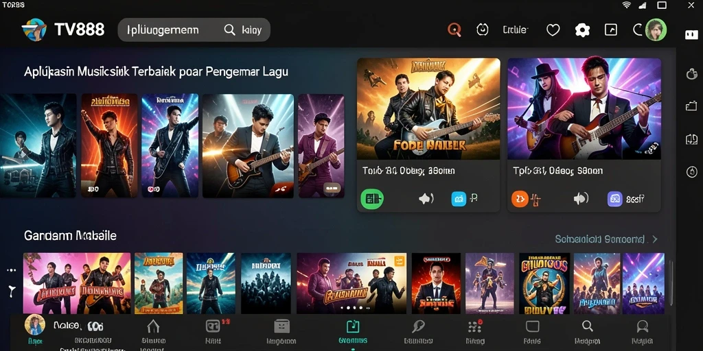 Tampilan gameplay TV888 yang menampilkan pengalaman mendengarkan musik interaktif.